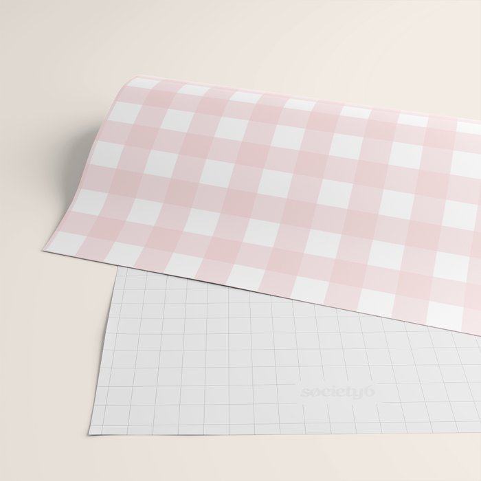 Pastel pink gingham pattern Wrapping Paper Gallery Image 2
