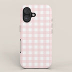 Pastel pink gingham pattern iPhone Case Gallery Image 1
