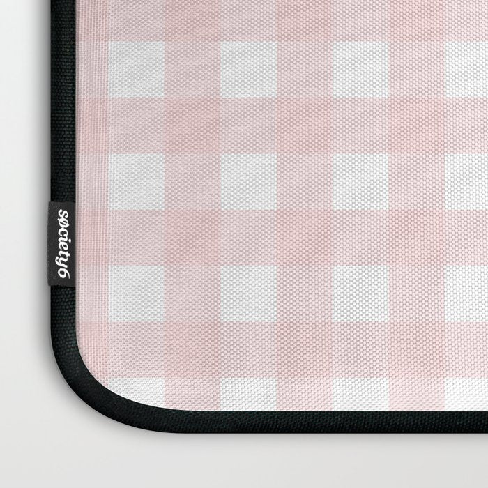 Pastel pink gingham pattern Laptop Sleeve Gallery Image 3
