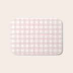 Pastel pink gingham pattern Bath Mat Gallery Image 1