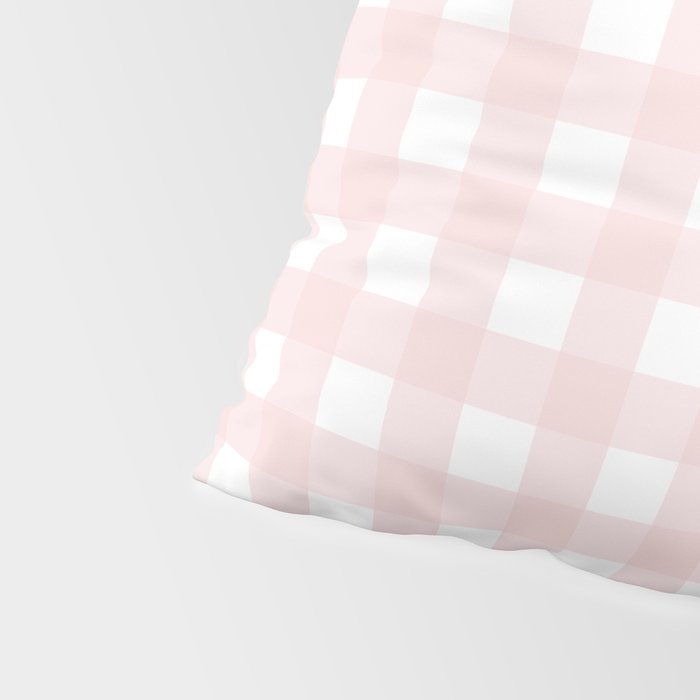 Pastel pink gingham pattern Pillow Sham Gallery Image 4