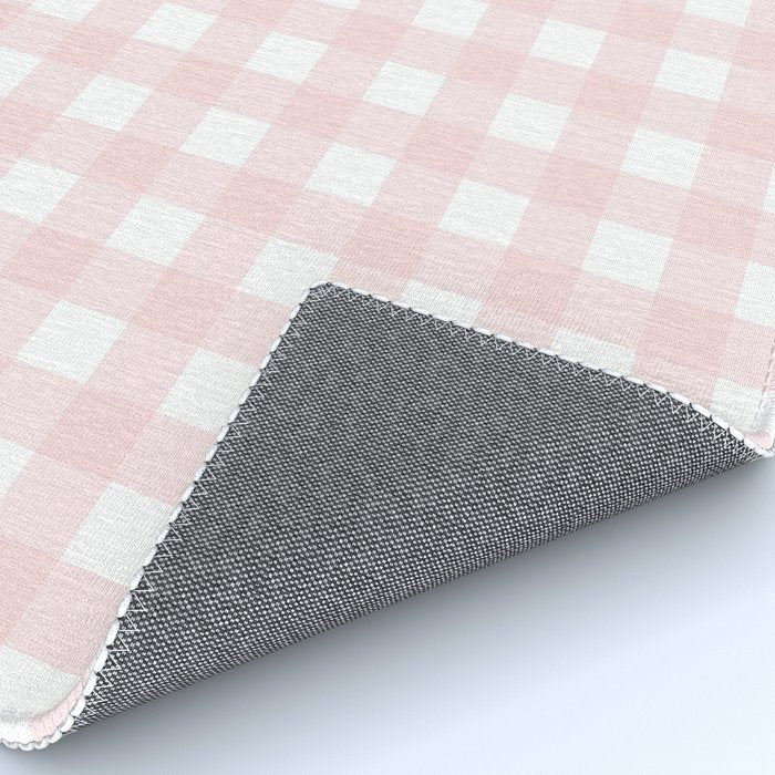 Pastel pink gingham pattern Rug Gallery Image 4