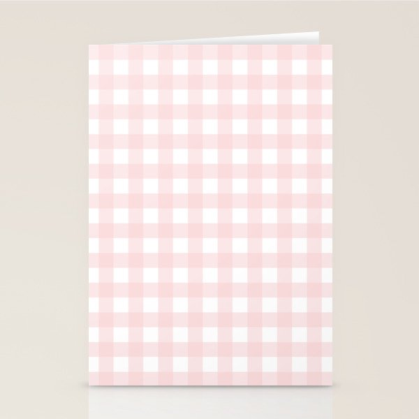 Pastel pink gingham pattern Stationery Card Gallery Image 1