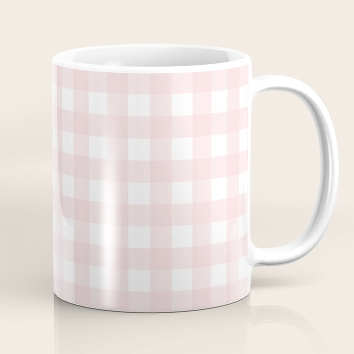 Pastel pink gingham pattern Coffee Mug Gallery Image 1