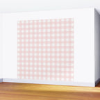 Pastel pink gingham pattern Wall Mural Gallery Image 2