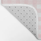 Pastel pink gingham pattern Bath Mat Gallery Image 2