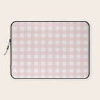 Pastel pink gingham pattern Laptop Sleeve Gallery Image 1