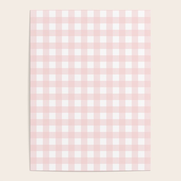 Pastel pink gingham pattern Poster Gallery Image 4