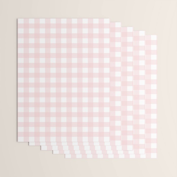 Pastel pink gingham pattern Wrapping Paper Gallery Image 3