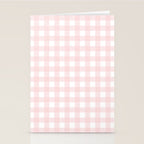 Pastel pink gingham pattern Stationery Card Gallery Image 2