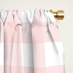 Pastel pink gingham pattern Window Curtain Gallery Image 2