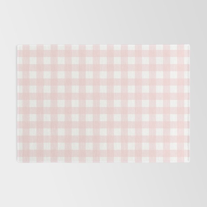 Pastel pink gingham pattern Rug Gallery Image 2