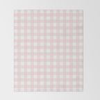 Pastel pink gingham pattern Throw Blanket Gallery Image 2