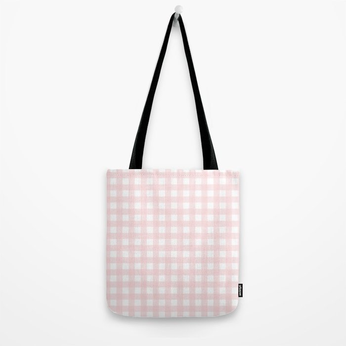 Pastel pink gingham pattern Tote Bag Gallery Image 2