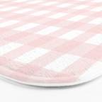 Pastel pink gingham pattern Bath Mat Gallery Image 3