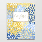 Modern, Floral Prints, Summer, Yellow and Blue Notebook Gallery Image 4