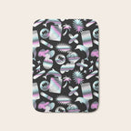Trendy holographic y2k sticker pattern Bath Mat Gallery Image 1