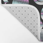 Trendy holographic y2k sticker pattern Bath Mat Gallery Image 2