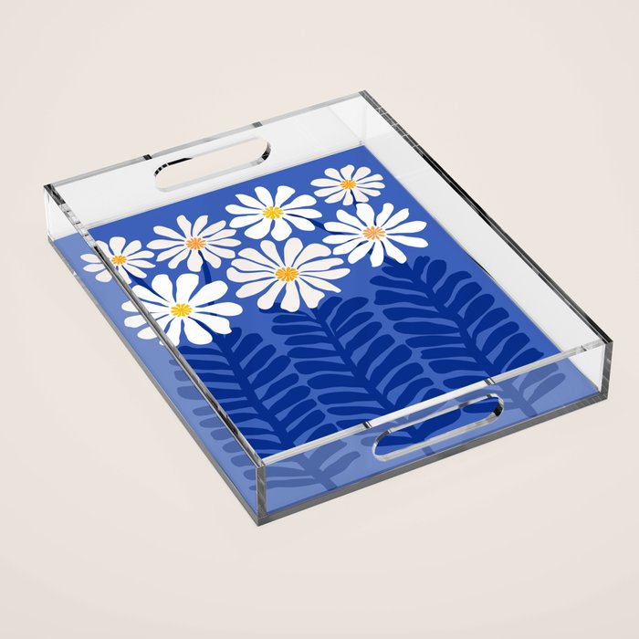 Daisy Dreams - Whimsical Flower Illustration Acrylic Tray Gallery Image 1