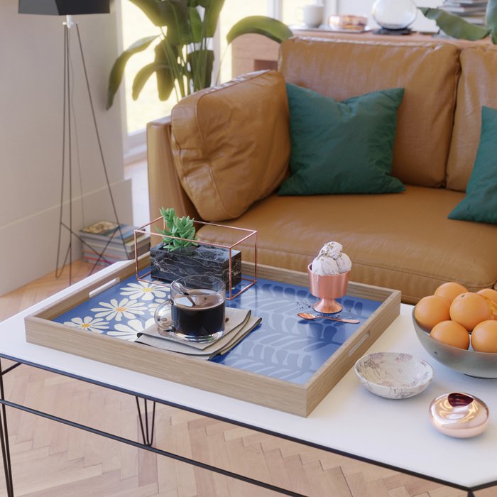 Daisy Dreams - Whimsical Flower Illustration Serving Tray Gallery Image 2