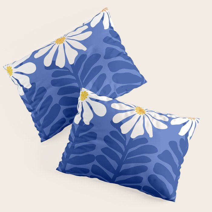 Daisy Dreams - Whimsical Flower Illustration Pillow Sham Gallery Image 1