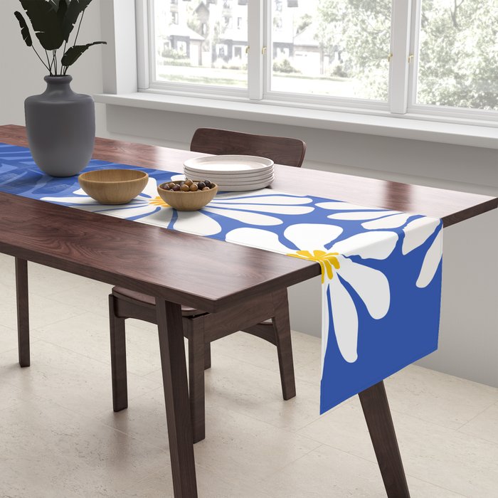 Daisy Dreams - Whimsical Flower Illustration Table Runner Gallery Image 2