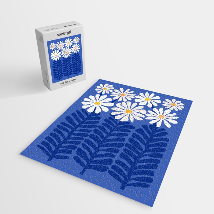 Daisy Dreams - Whimsical Flower Illustration Jigsaw Puzzle Gallery Image 2