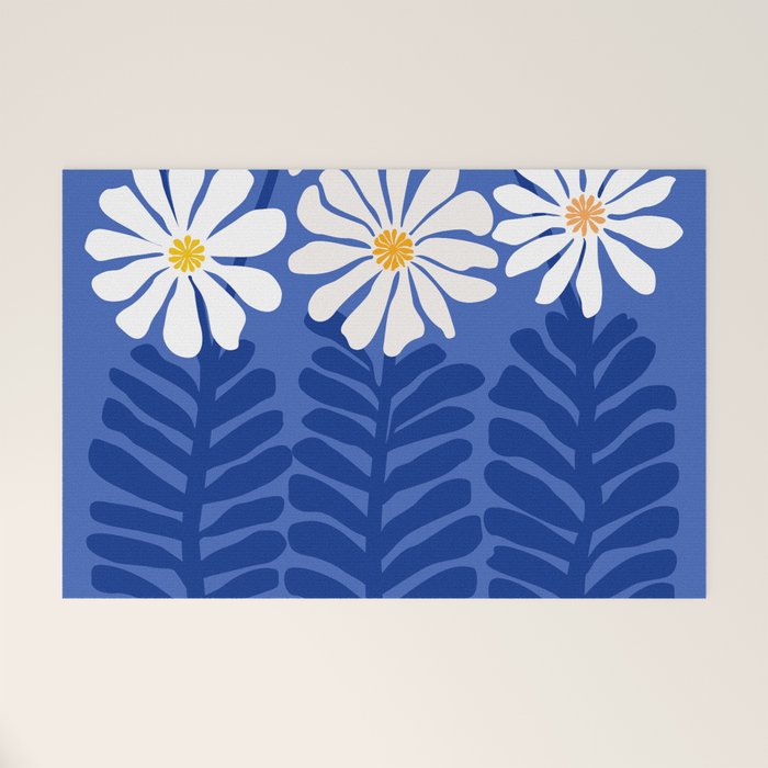 Daisy Dreams - Whimsical Flower Illustration Welcome Mat Gallery Image 1