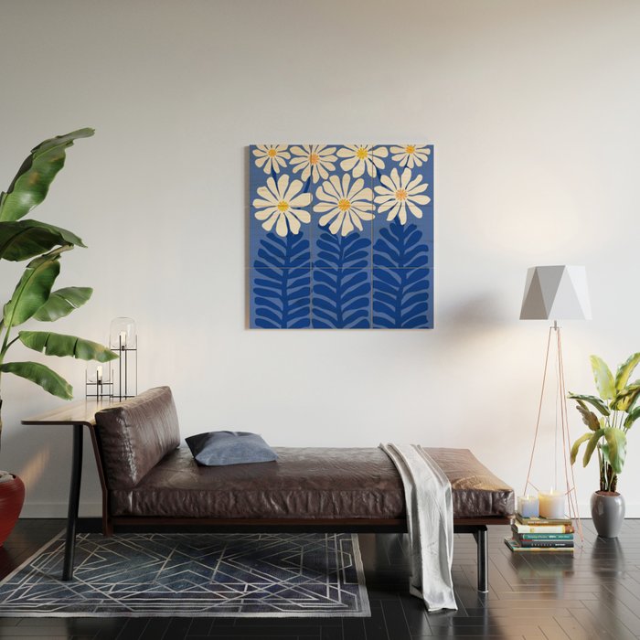Daisy Dreams - Whimsical Flower Illustration Wood Wall Art Gallery Image 2