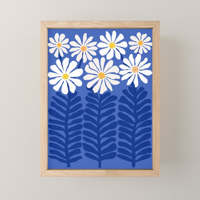 Daisy Dreams - Whimsical Flower Illustration Mini Art Print Gallery Image 1