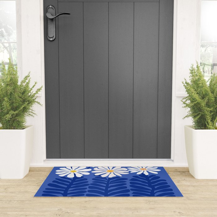 Daisy Dreams - Whimsical Flower Illustration Welcome Mat Gallery Image 3