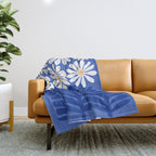 Daisy Dreams - Whimsical Flower Illustration Throw Blanket Gallery Image 1