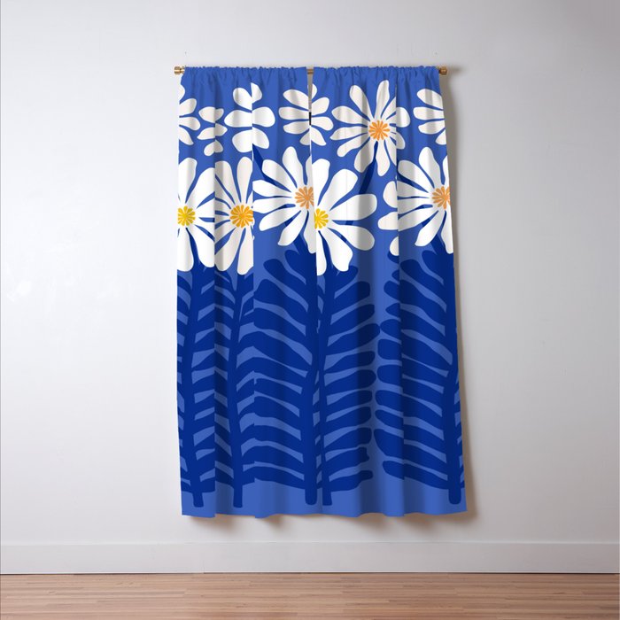 Daisy Dreams - Whimsical Flower Illustration Window Curtain Gallery Image 3