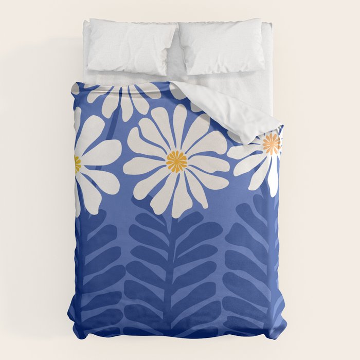 Daisy Dreams - Whimsical Flower Illustration Duvet Cover Gallery Image 1