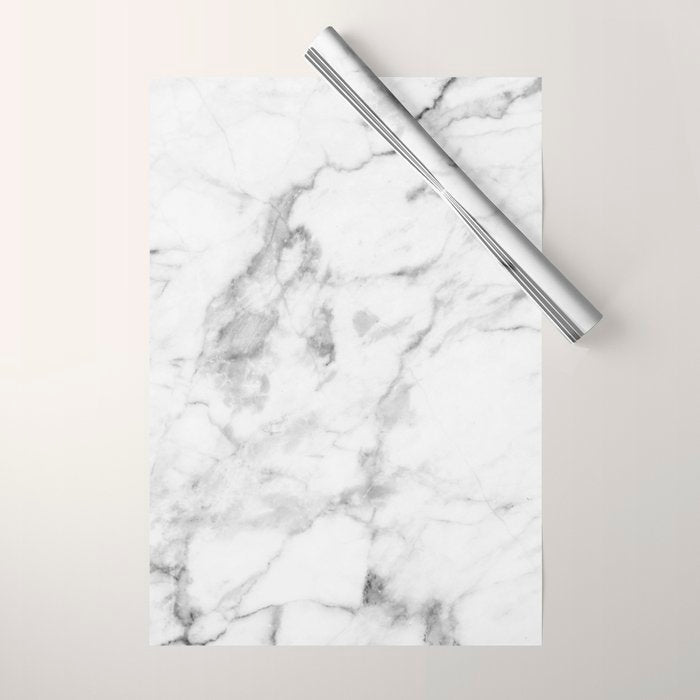 White Marble Wrapping Paper Gallery Image 1
