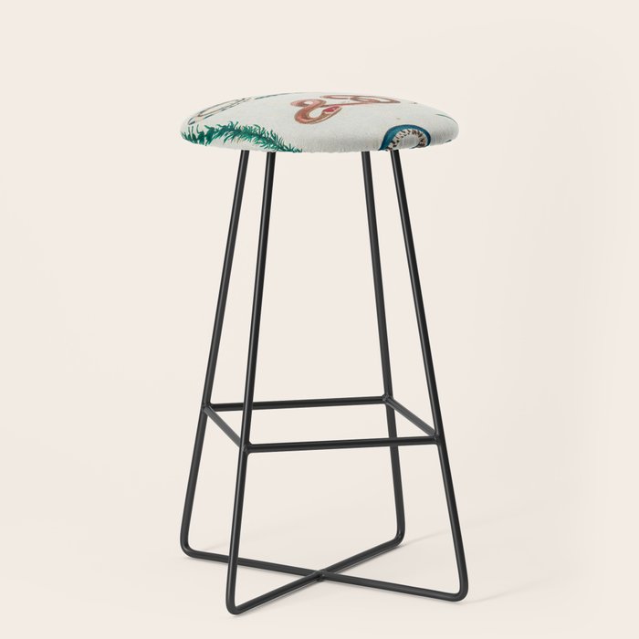 Seba Albertus Snakes With Plants  Stool Gallery Image 1