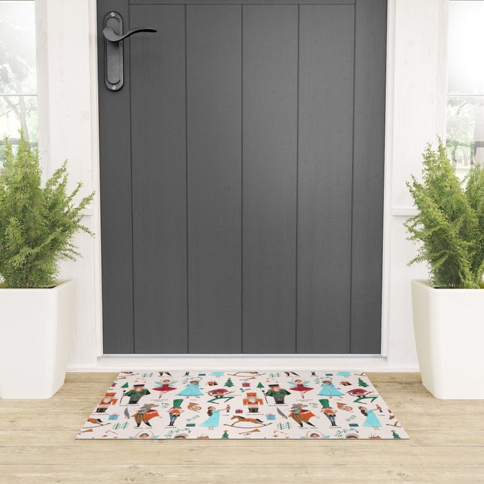 Festive Nutcracker holiday pattern Welcome Mat Gallery Image 3