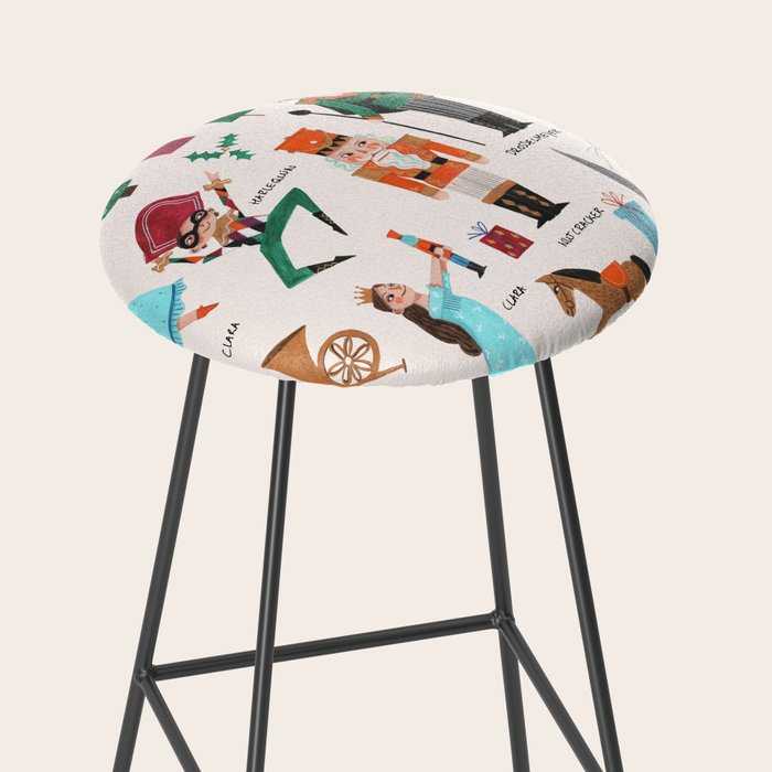 Festive Nutcracker holiday pattern Stool Gallery Image 2