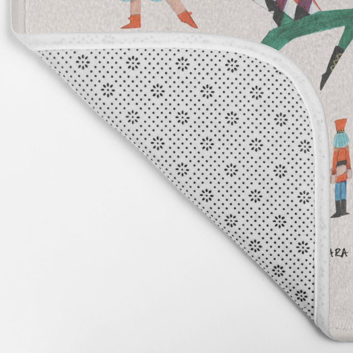 Festive Nutcracker holiday pattern Bath Mat Gallery Image 2