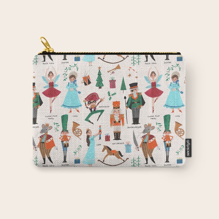 Festive Nutcracker holiday pattern Carry All Pouch Gallery Image 1