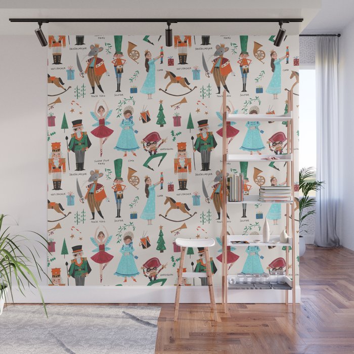 Festive Nutcracker holiday pattern Wall Mural Gallery Image 1