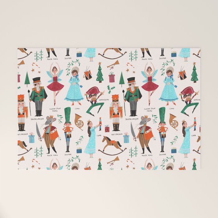 Festive Nutcracker holiday pattern Welcome Mat Gallery Image 1