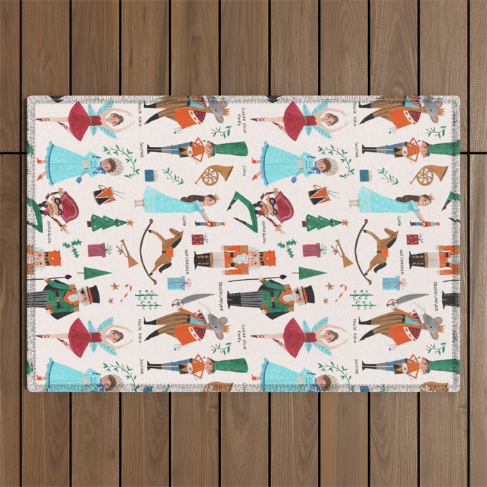 Festive Nutcracker holiday pattern Outdoor Rug Gallery Image 1