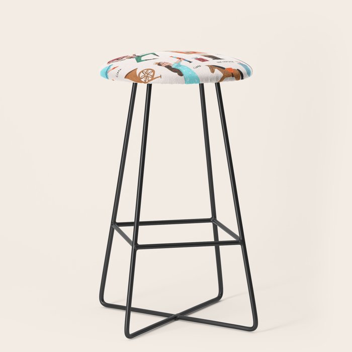Festive Nutcracker holiday pattern Stool Gallery Image 1