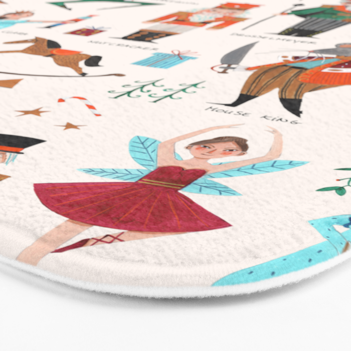 Festive Nutcracker holiday pattern Bath Mat Gallery Image 3