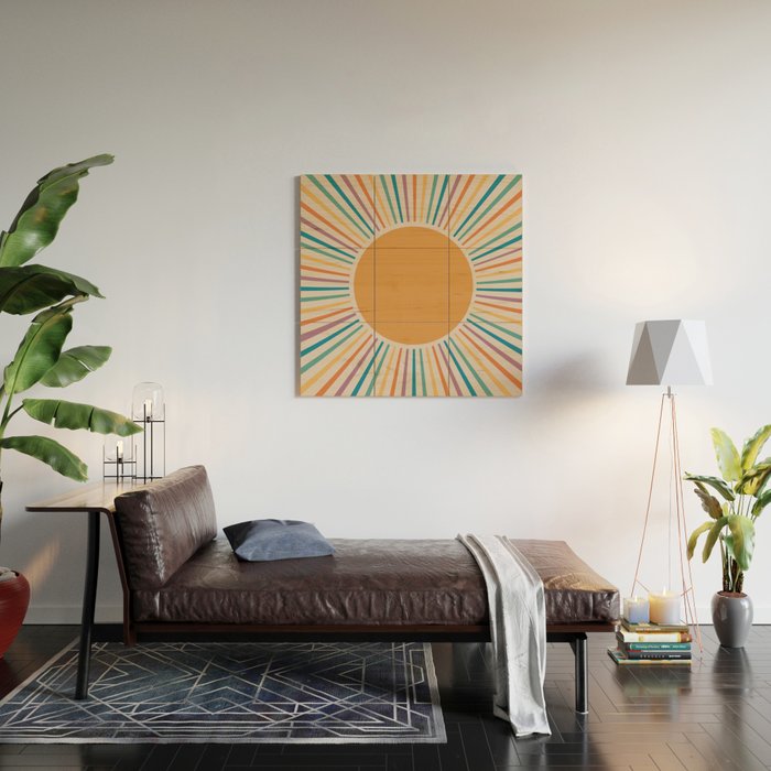 Boho Sun Wood Wall Art Gallery Image 2