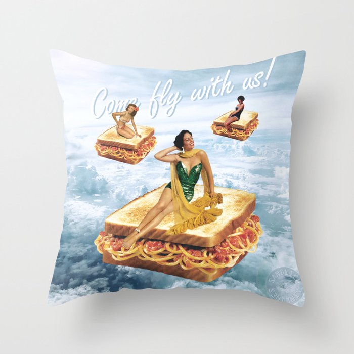 Sandwich Airlines - Come fly with us! Throw Pillow Gallery Image 1