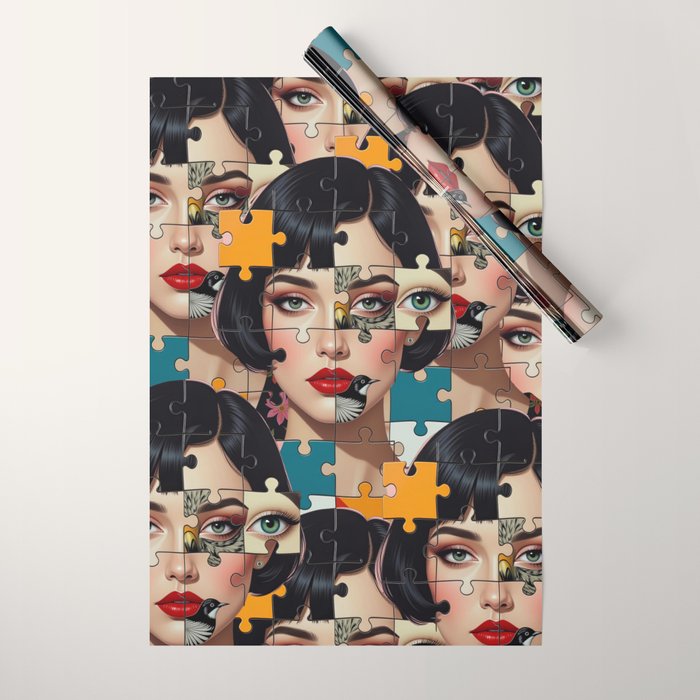 Puzzle Girl Lulu Wrapping Paper Gallery Image 1