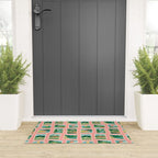 Vintage nature landscape postage stamp sticker pattern Welcome Mat Gallery Image 3