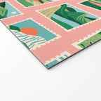 Vintage nature landscape postage stamp sticker pattern Welcome Mat Gallery Image 2